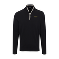 Collars & Co. Alpha Epsilon Pi Black with White Trim Luxury Touch Cotton and Cashmere Quarter Zip Sweater