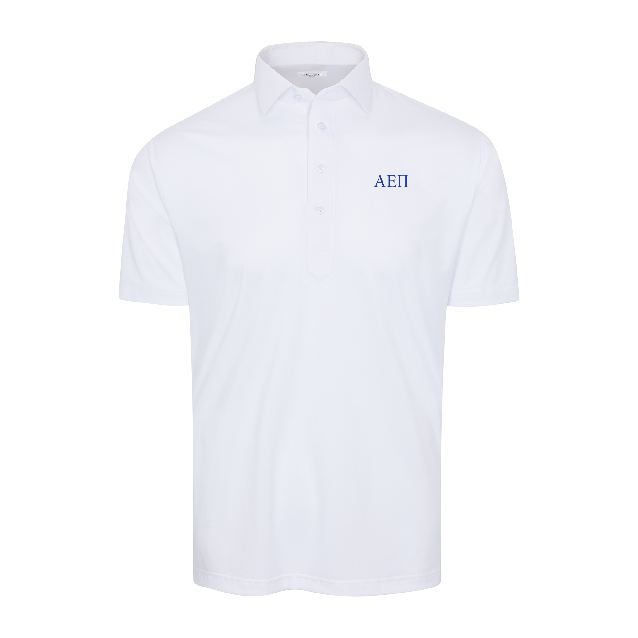 Collars & Co. Alpha Epsilon Pi Semi-Spread Collar Polo White