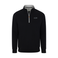 Collars & Co. Alpha Sigma Phi Heather Cloud Cotton Quarter Zip Pullover Black with Light Grey Trim