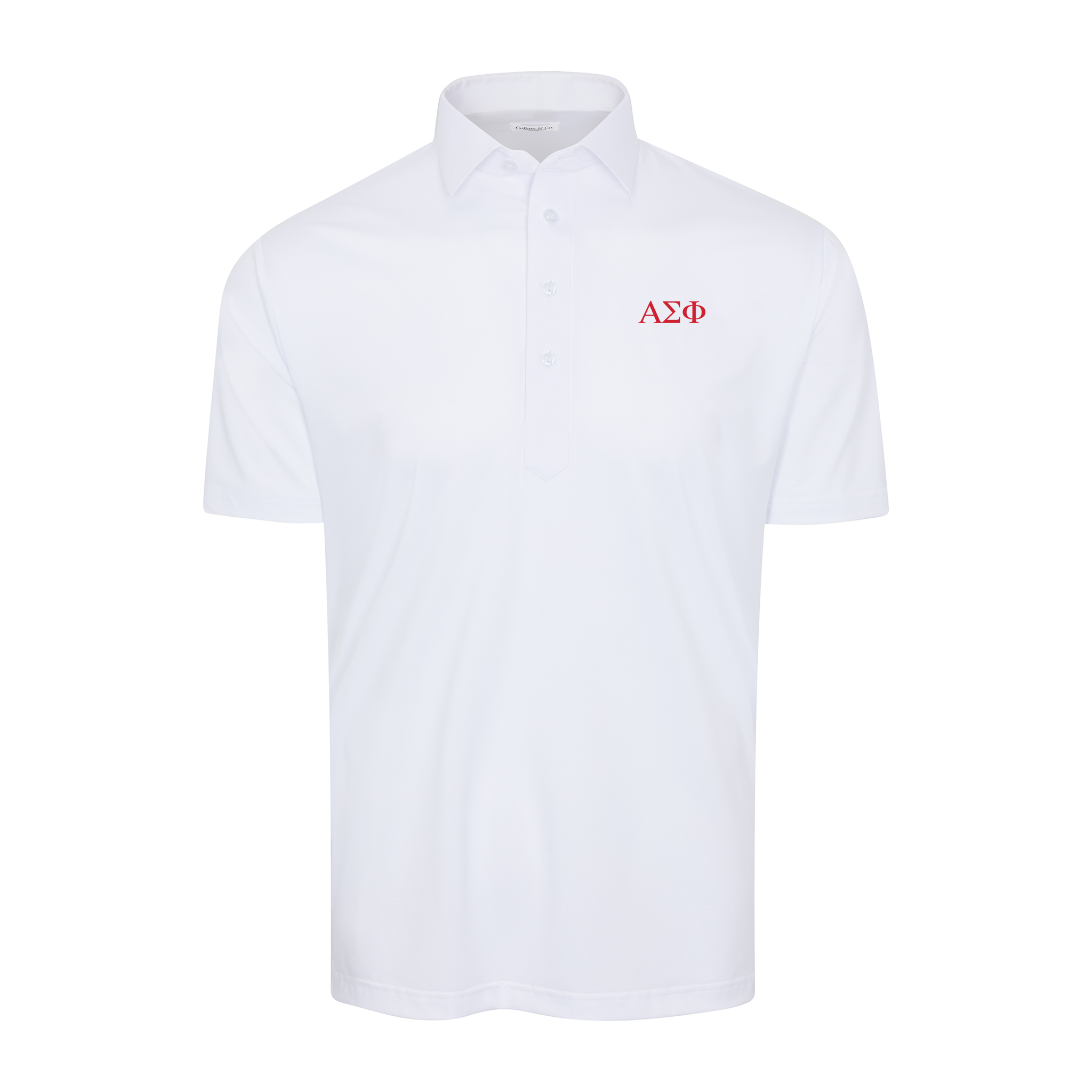 Collars & Co. Alpha Sigma Phi Semi-Spread Collar Polo White