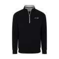 Collars & Co. Alpha Tau Omega Heather Cloud Cotton Quarter Zip Pullover Black with Light Grey Trim