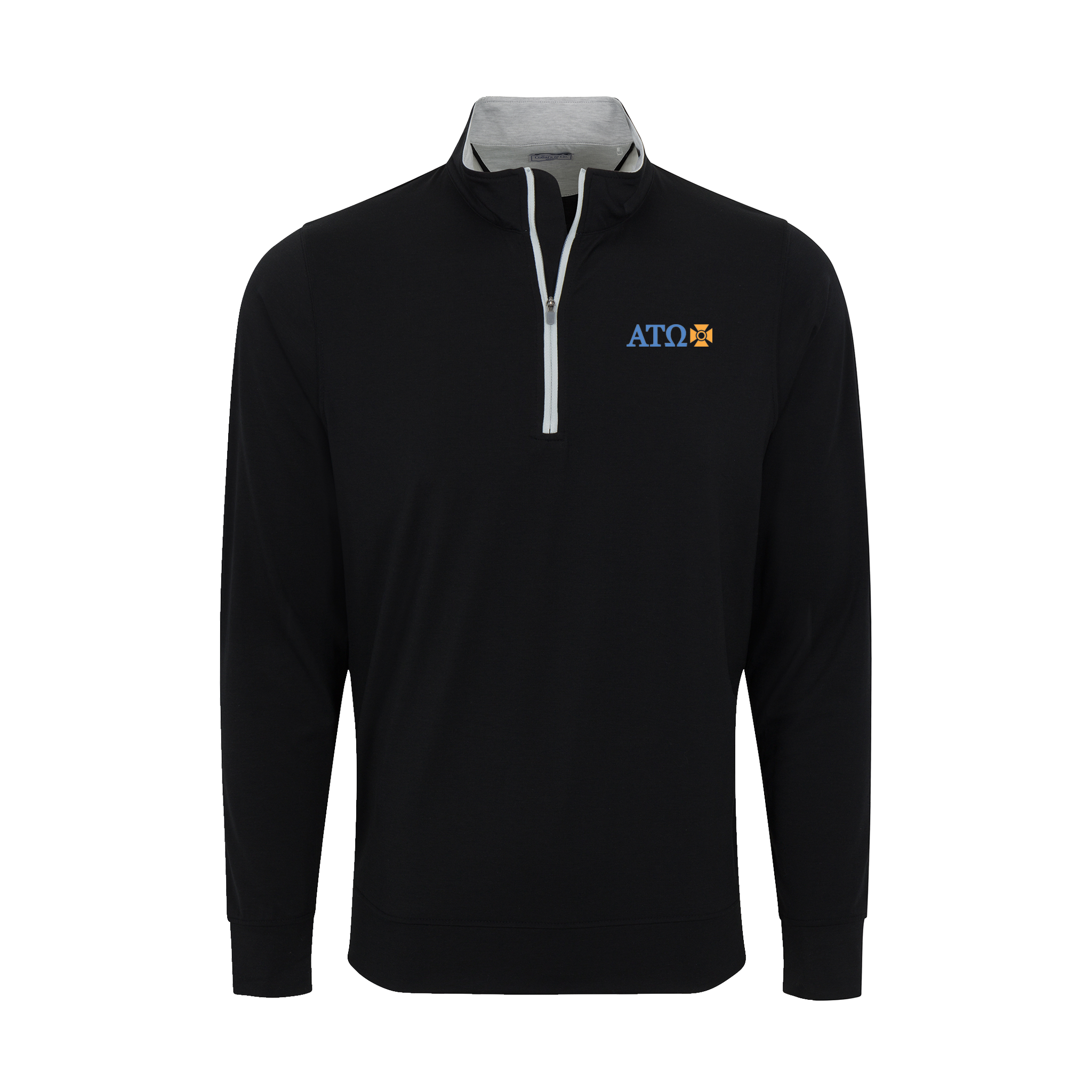 Collars & Co. Alpha Tau Omega DriRelease® Performance Pullover Black with Light Grey Trim
