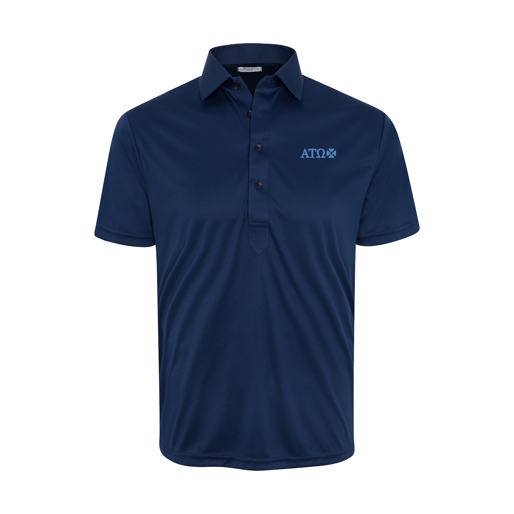 Collars & Co. Alpha Tau Omega Semi-Spread Collar Polo Navy
