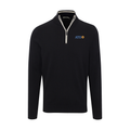 Collars & Co. Alpha Tau Omega Black with White Trim Luxury Touch Cotton and Cashmere Quarter Zip Sweater