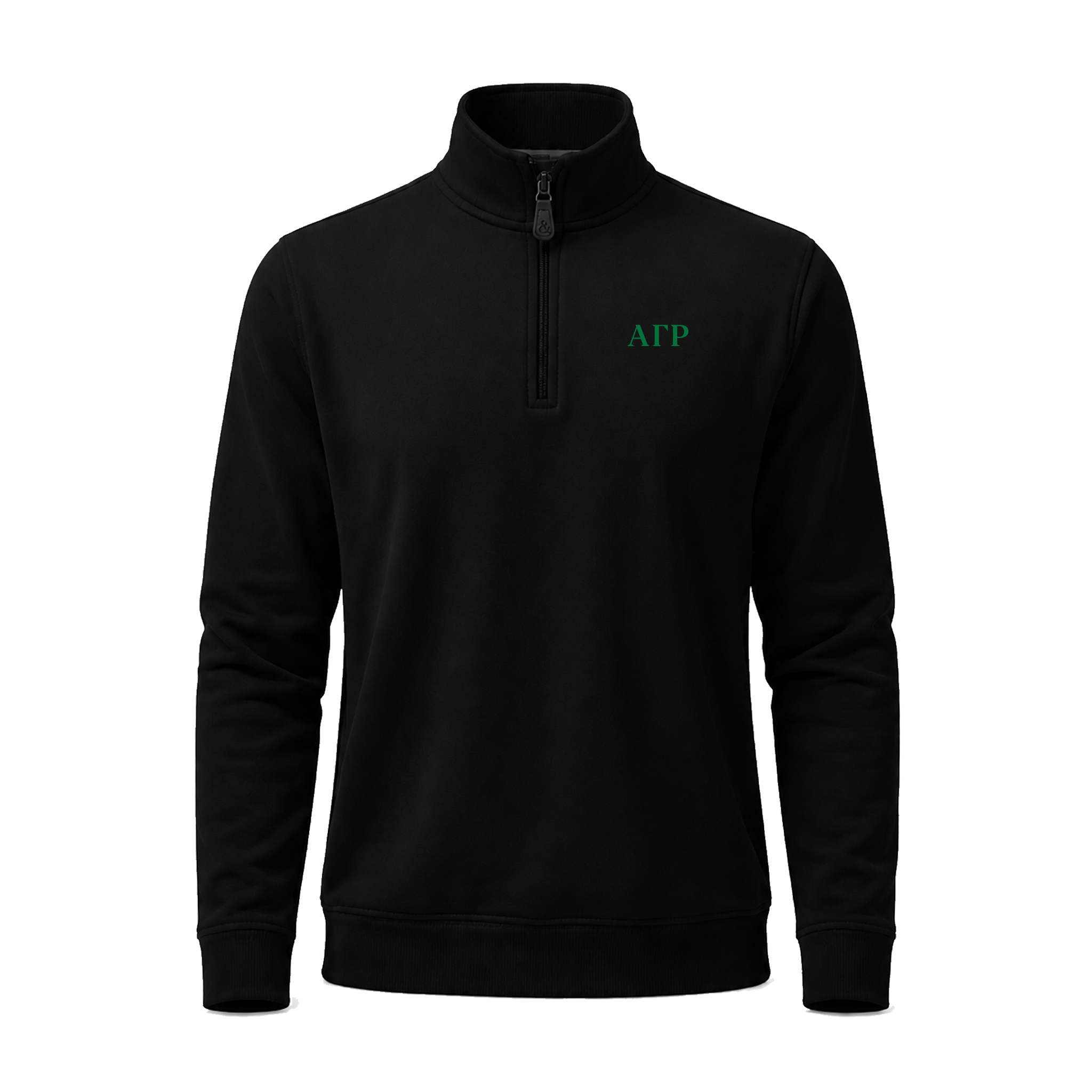 Collars & Co. Alpha Gamma Rho Cloud Cotton Quarter Zip Pullover Black