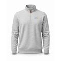 Collars & Co. Alpha Tau Omega Heather Cloud Cotton Quarter Zip Pullover Light Grey