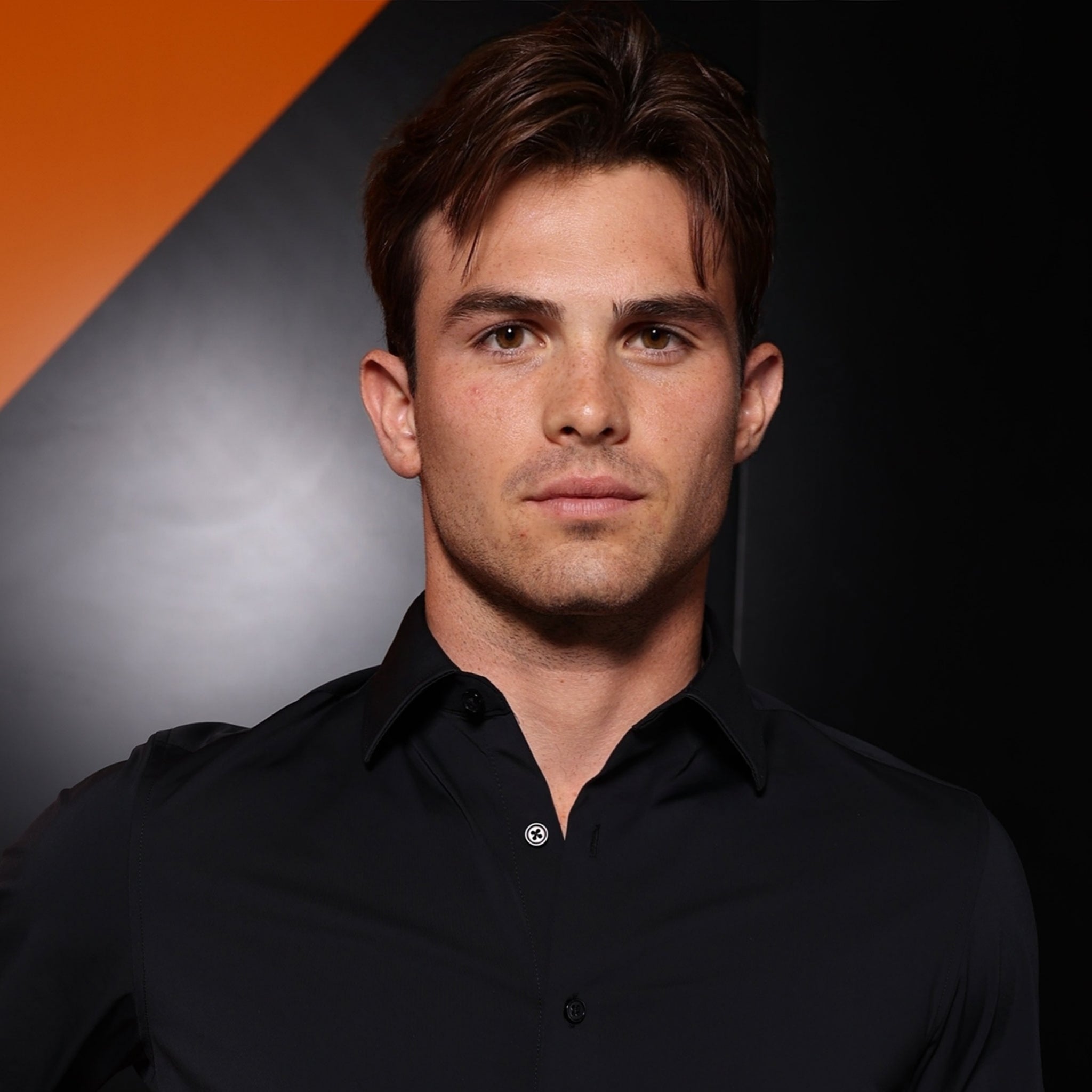 Apex Performance Dress Shirt Semi-Spread Collar Black