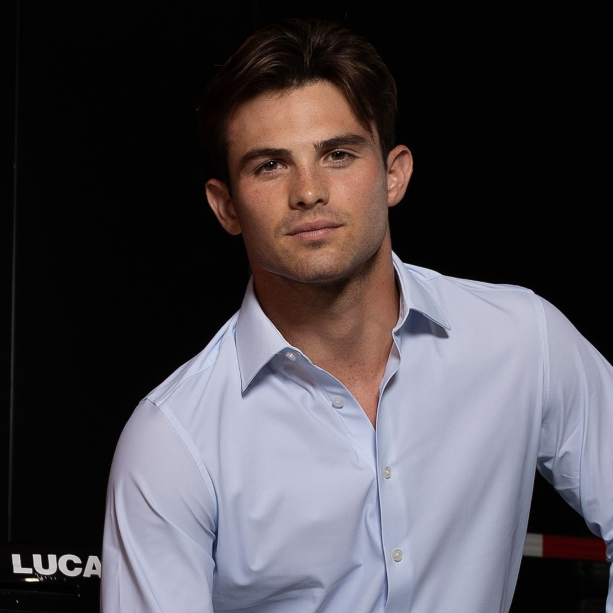 Apex Performance Dress Shirt Semi-Spread Collar Glacier Blue Twill