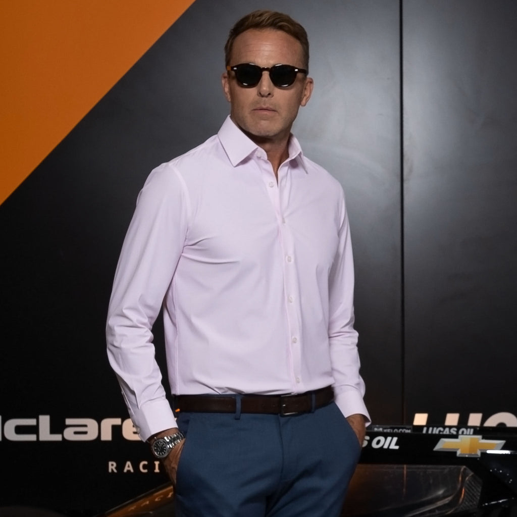 Apex Performance Dress Shirt Semi-Spread Collar Light Pink Twill
