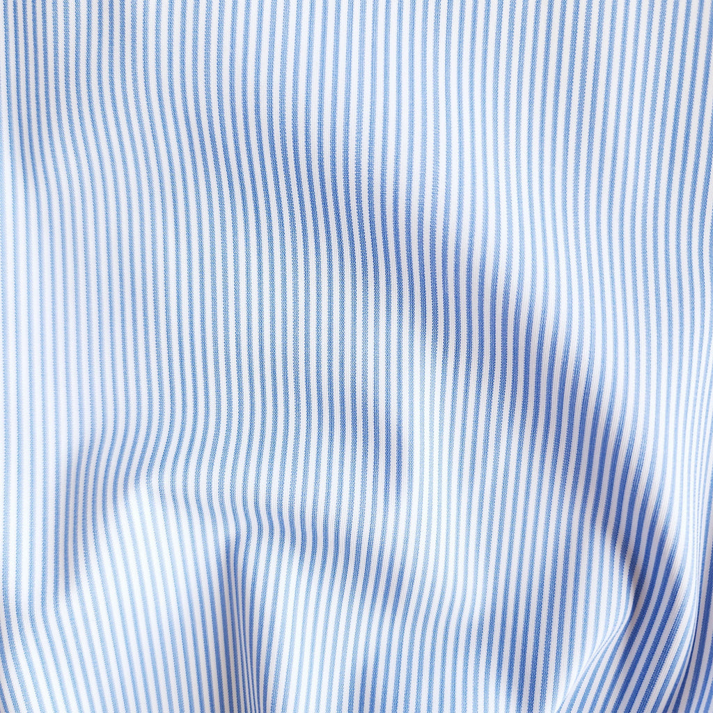 Apex Performance Dress Shirt Semi-Spread Collar Blue Stripe