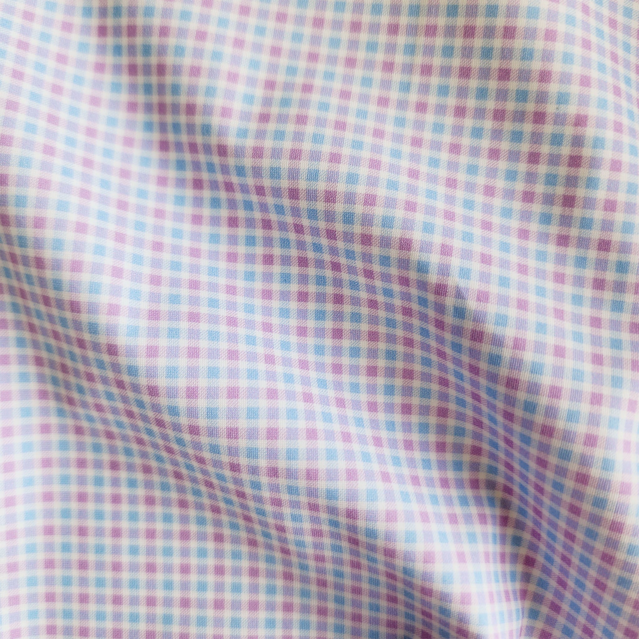 Apex Performance Dress Shirt Semi-Spread Collar Lavender and Blue Multi Gingham