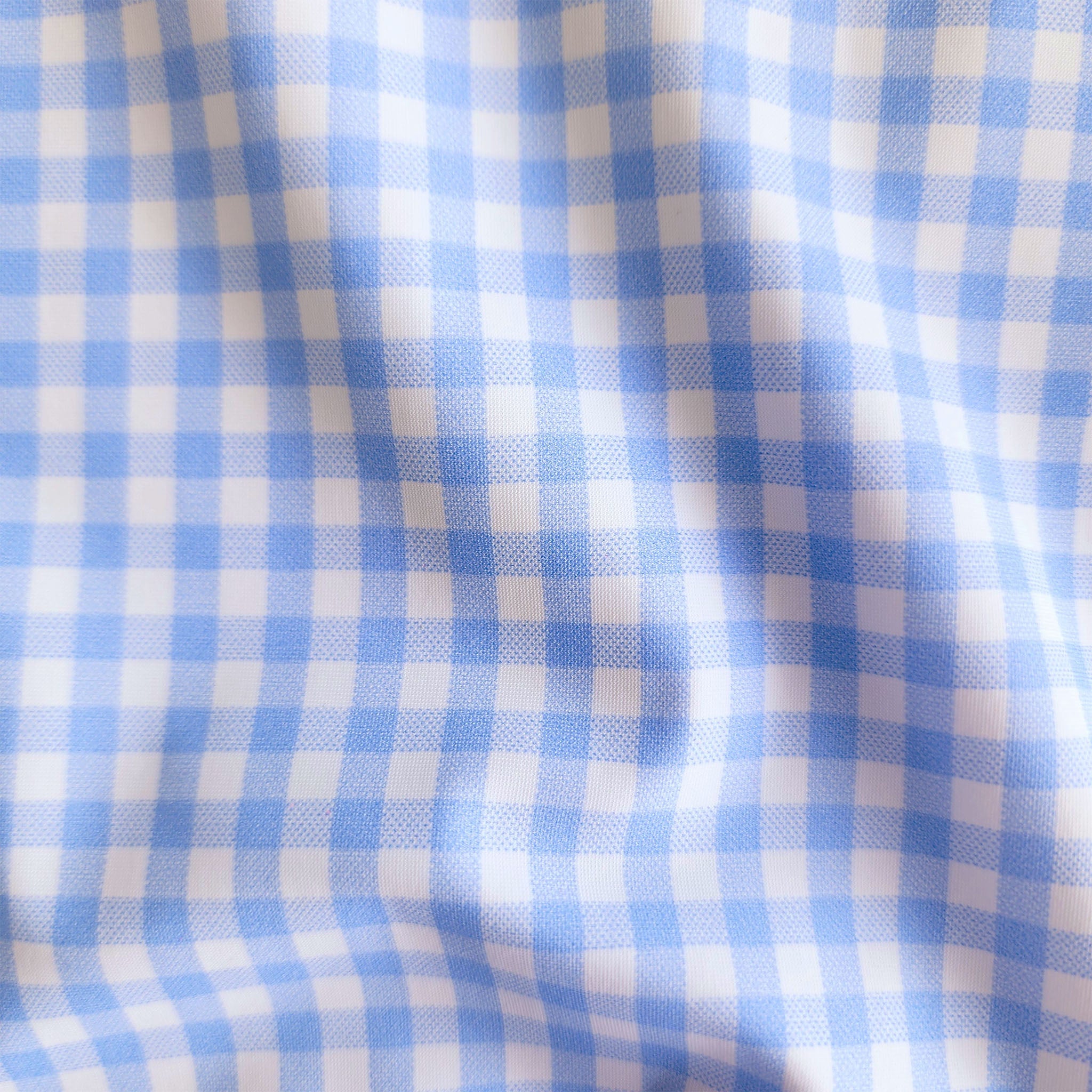 Apex Performance Dress Shirt Semi-Spread Collar Light Blue Gingham
