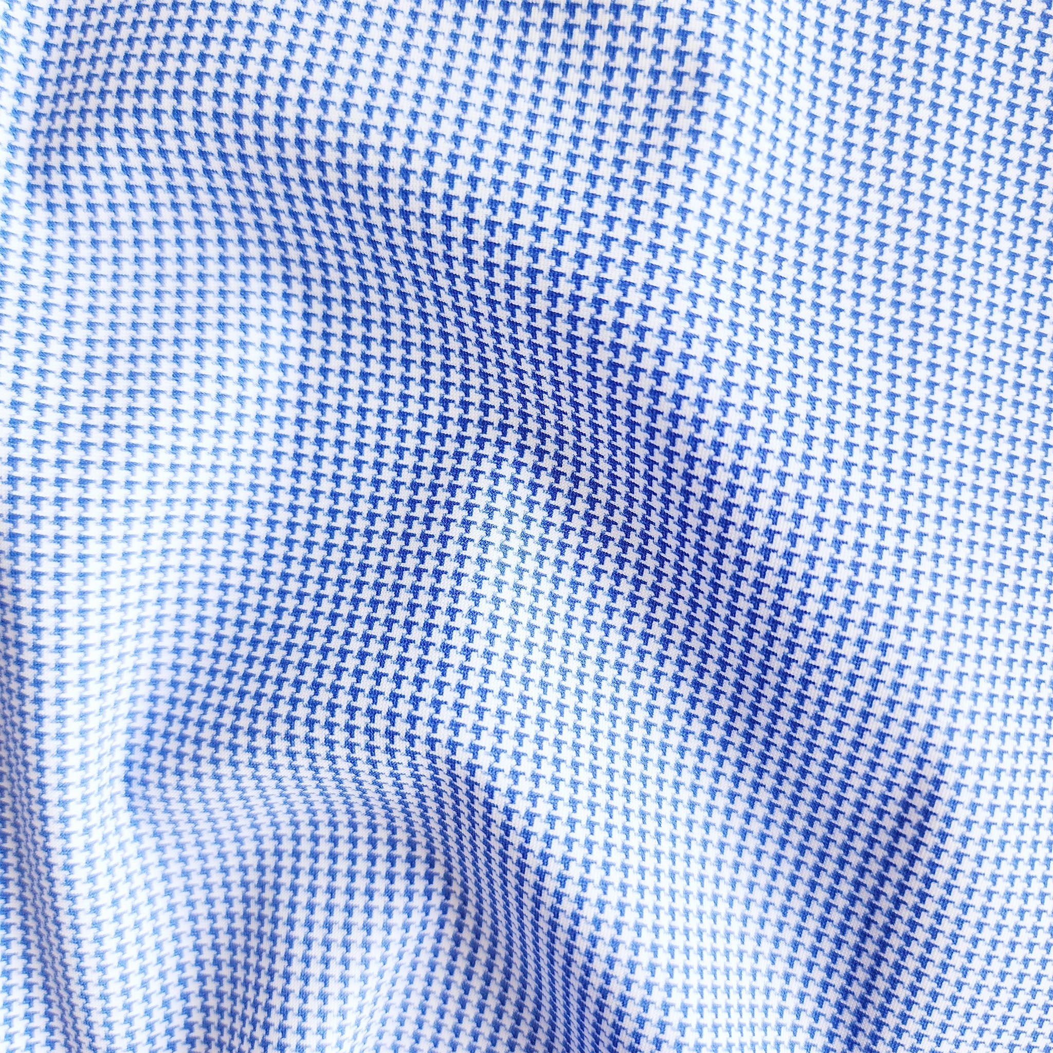 Apex Performance Dress Shirt Semi-Spread Collar Steel Blue Micro Grid