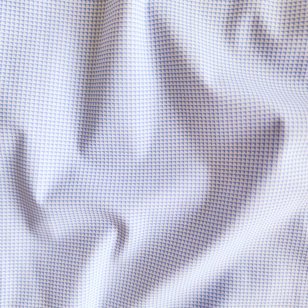 Apex Performance Dress Shirt Semi-Spread Collar White & Blue Cornerstone
