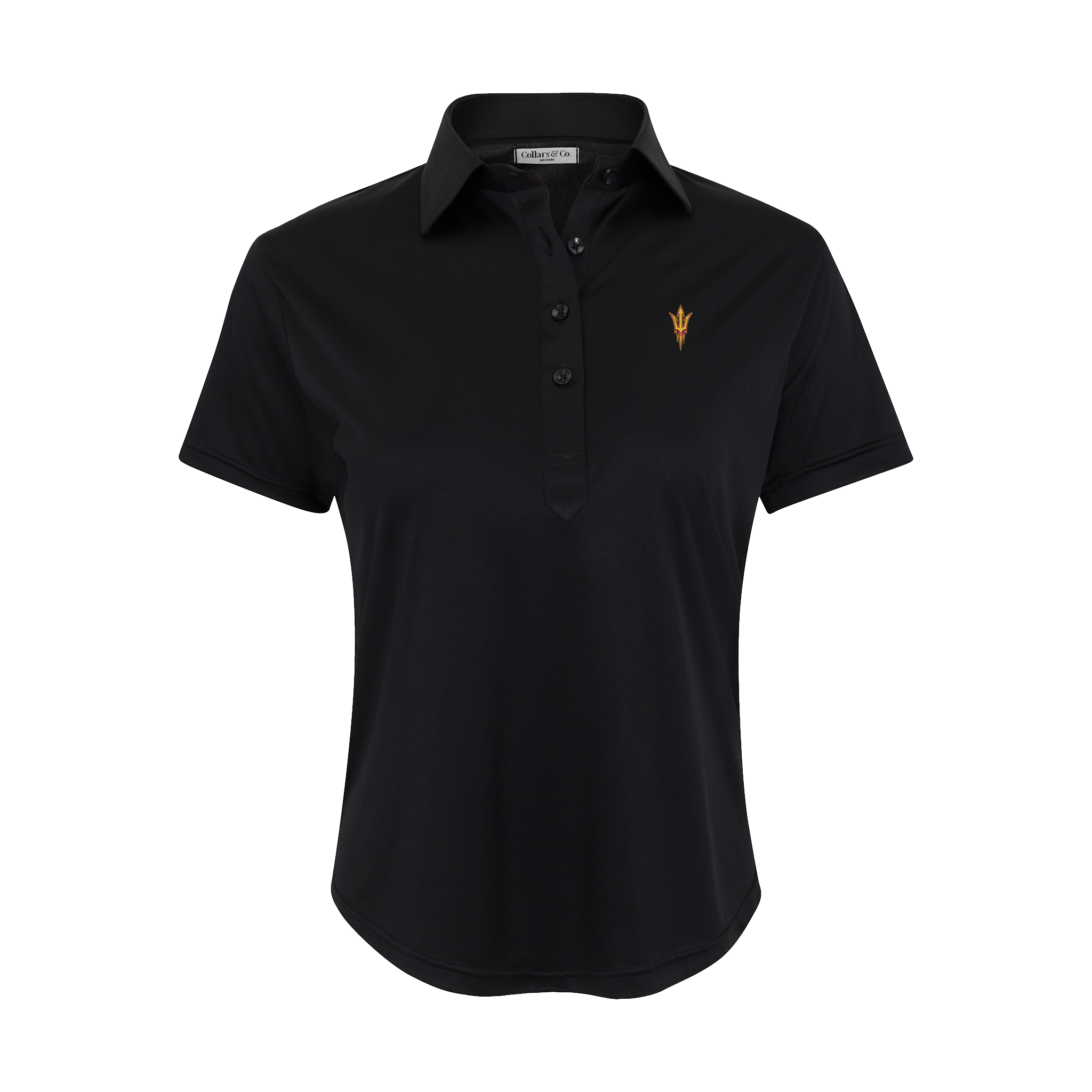 Arizona State Women's Cap Sleeve Semi Spread Polo Black
