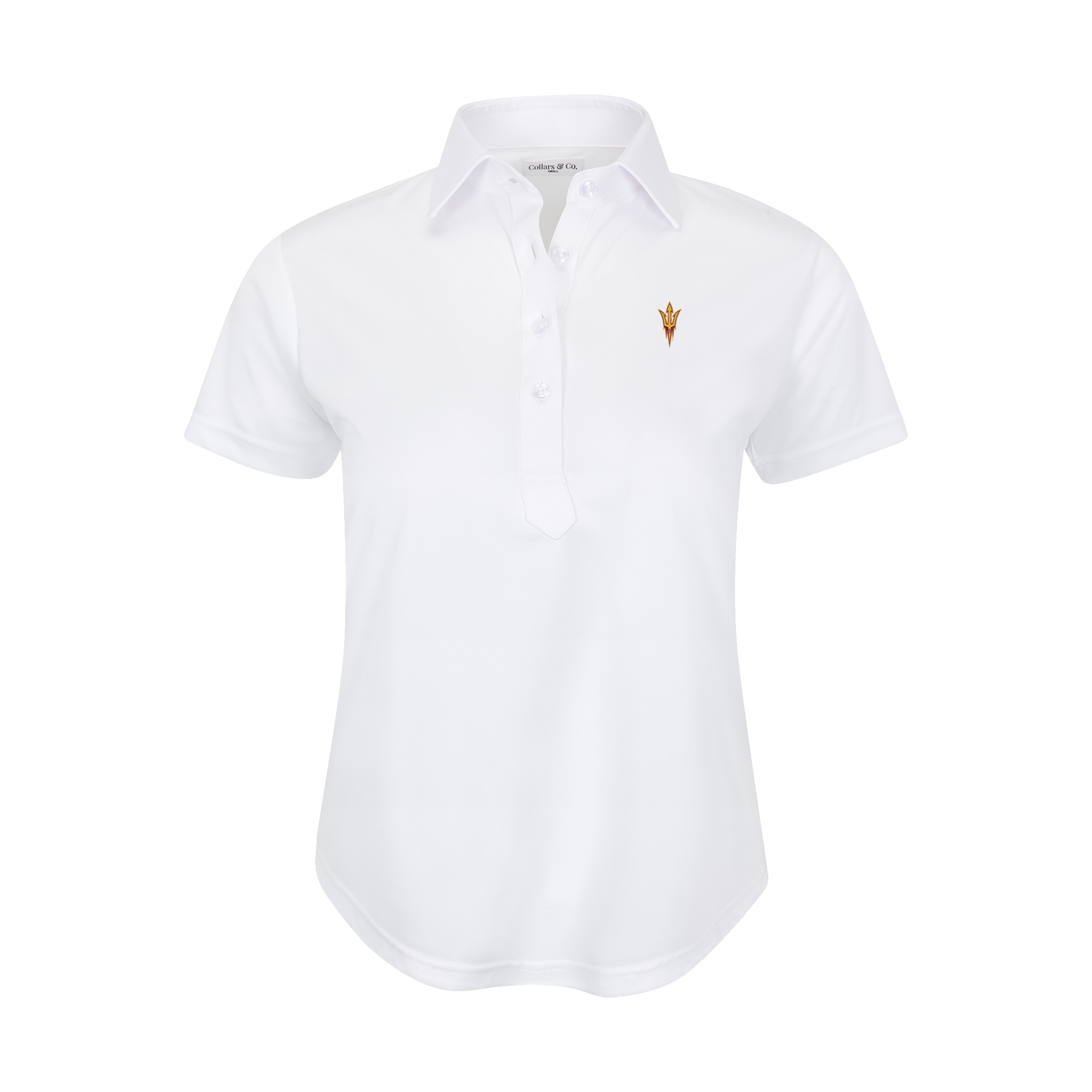 Arizona State Women's Cap Sleeve Semi Spread Polo White