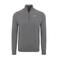 Arrow McLaren Grey with Grey Trim Luxury Touch Cotton and Cashmere Quarter Zip Sweater