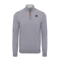 Auburn Grey Melange Cashmere Touch Australian Merino Quarter Zip Sweater