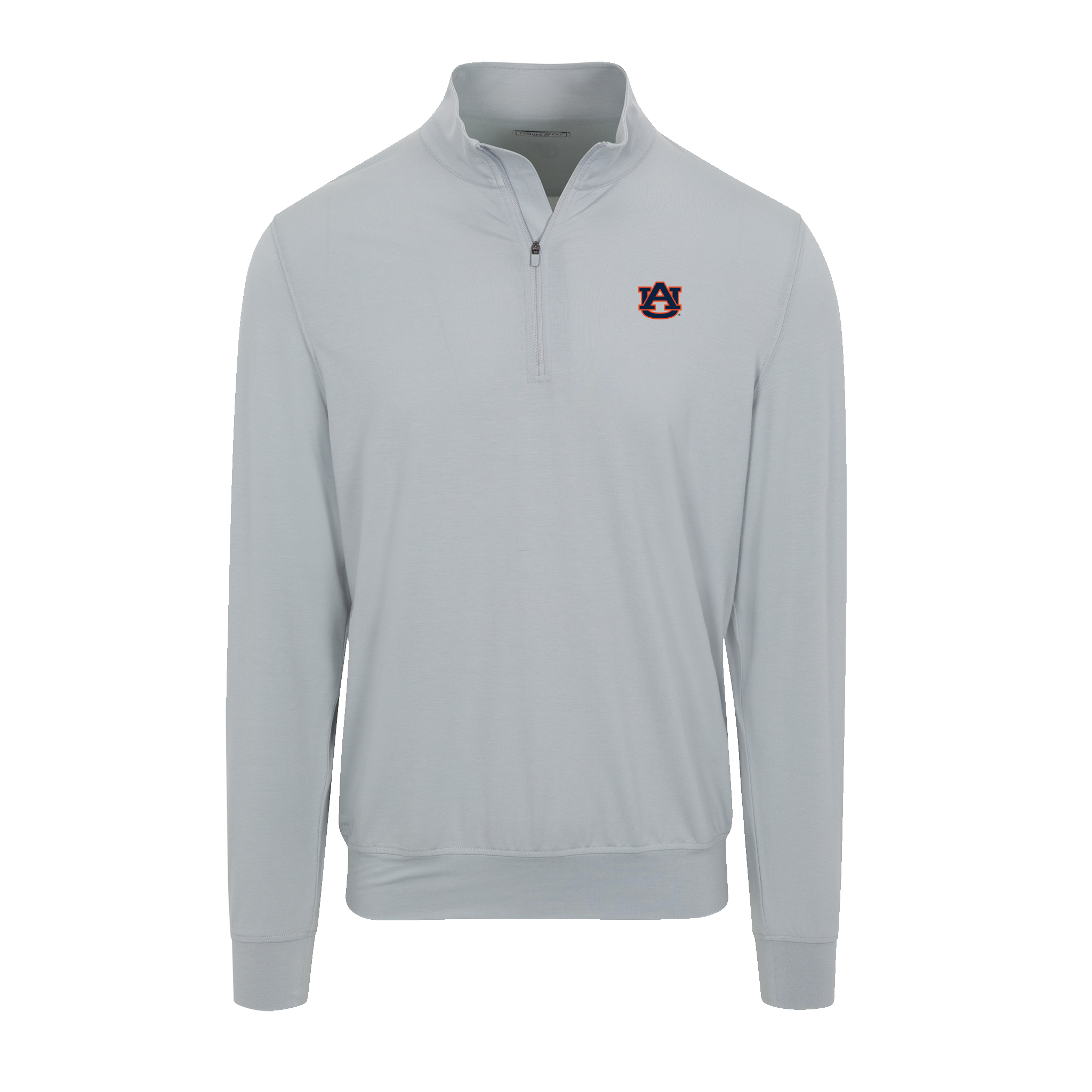 Auburn Velocity Performance Quarter Zip Light Grey