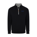 Collars & Co. Beta Theta Pi Heather Cloud Cotton Quarter Zip Pullover Black with Light Grey Trim