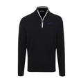 Collars & Co. Beta Theta Pi Black with White Trim Luxury Touch Cotton and Cashmere Quarter Zip Sweater