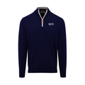 Collars & Co. Beta Theta Pi Navy with White Trim Luxury Touch Cotton and Cashmere Quarter Zip Sweater