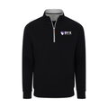 Collars & Co. Beta Upsilon Chi Heather Cloud Cotton Quarter Zip Pullover Black with Light Grey Trim