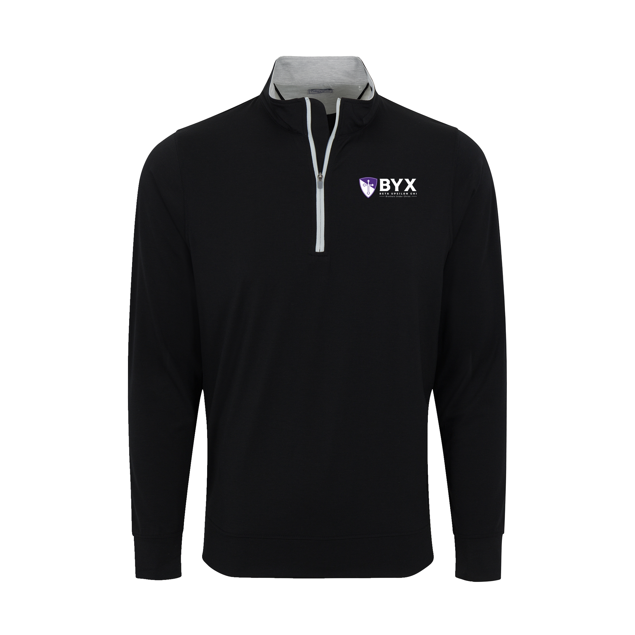 Collars & Co. Beta Upsilon Chi DriRelease® Performance Pullover Black with Light Grey Trim