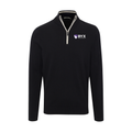Collars & Co. Beta Upsilon Chi Black with White Trim Luxury Touch Cotton and Cashmere Quarter Zip Sweater