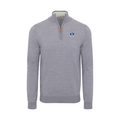 BYU Grey Melange Cashmere Touch Australian Merino Quarter Zip Sweater