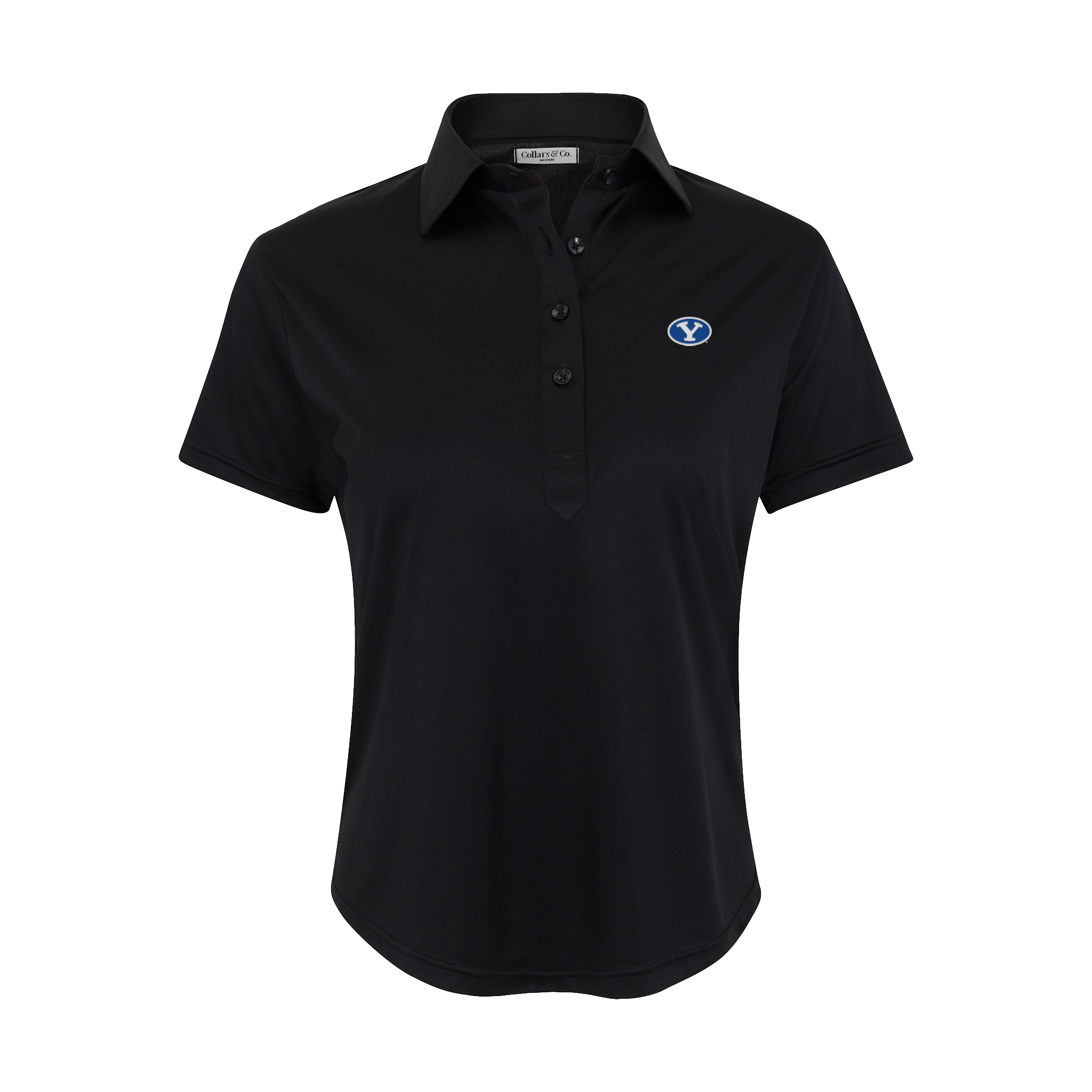 BYU Women's Cap Sleeve Semi Spread Polo Black