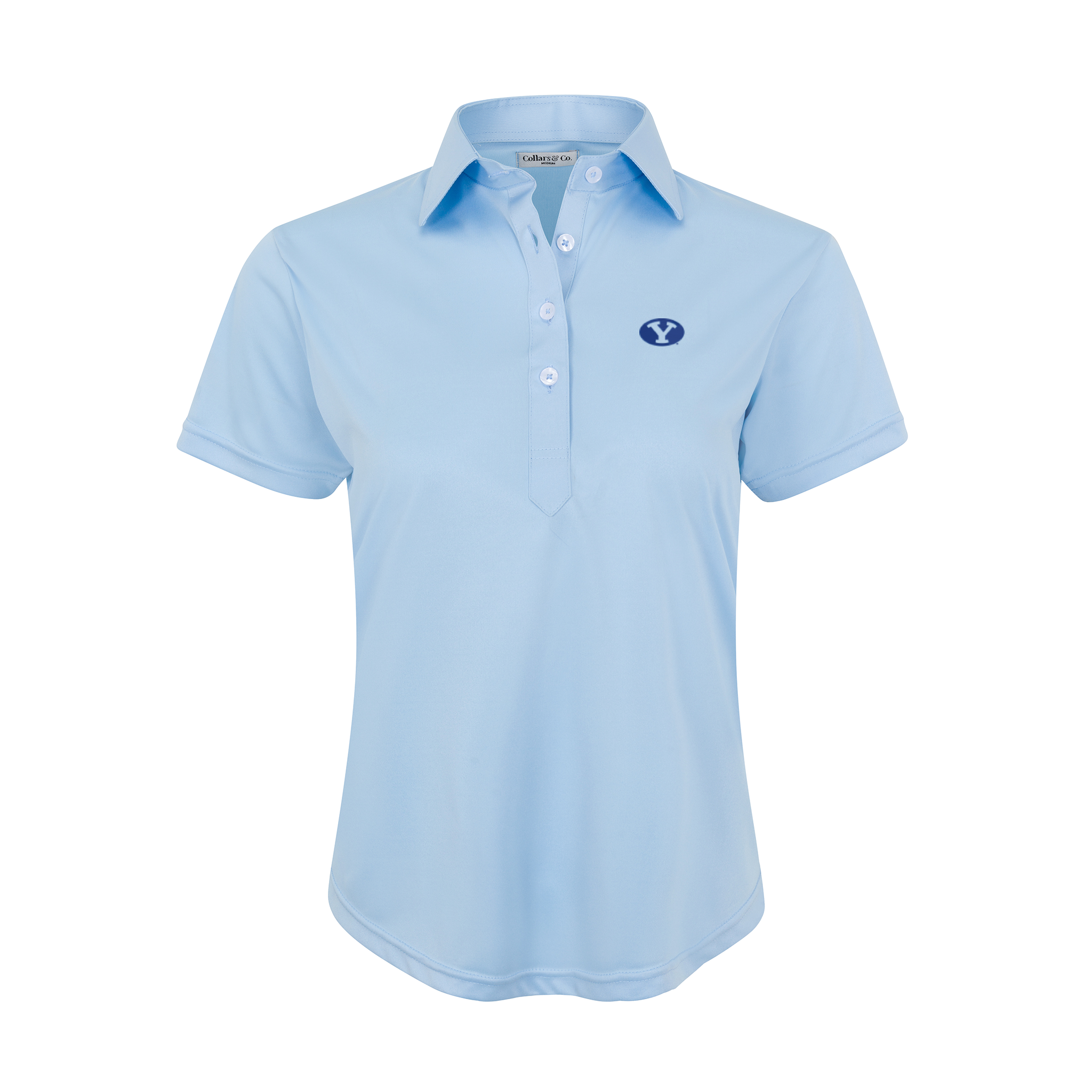 BYU Women's Cap Sleeve Semi Spread Polo Sky Blue