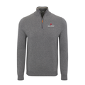 Ball State Grey with Grey Trim Luxury Touch Cotton and Cashmere Quarter Zip Sweater