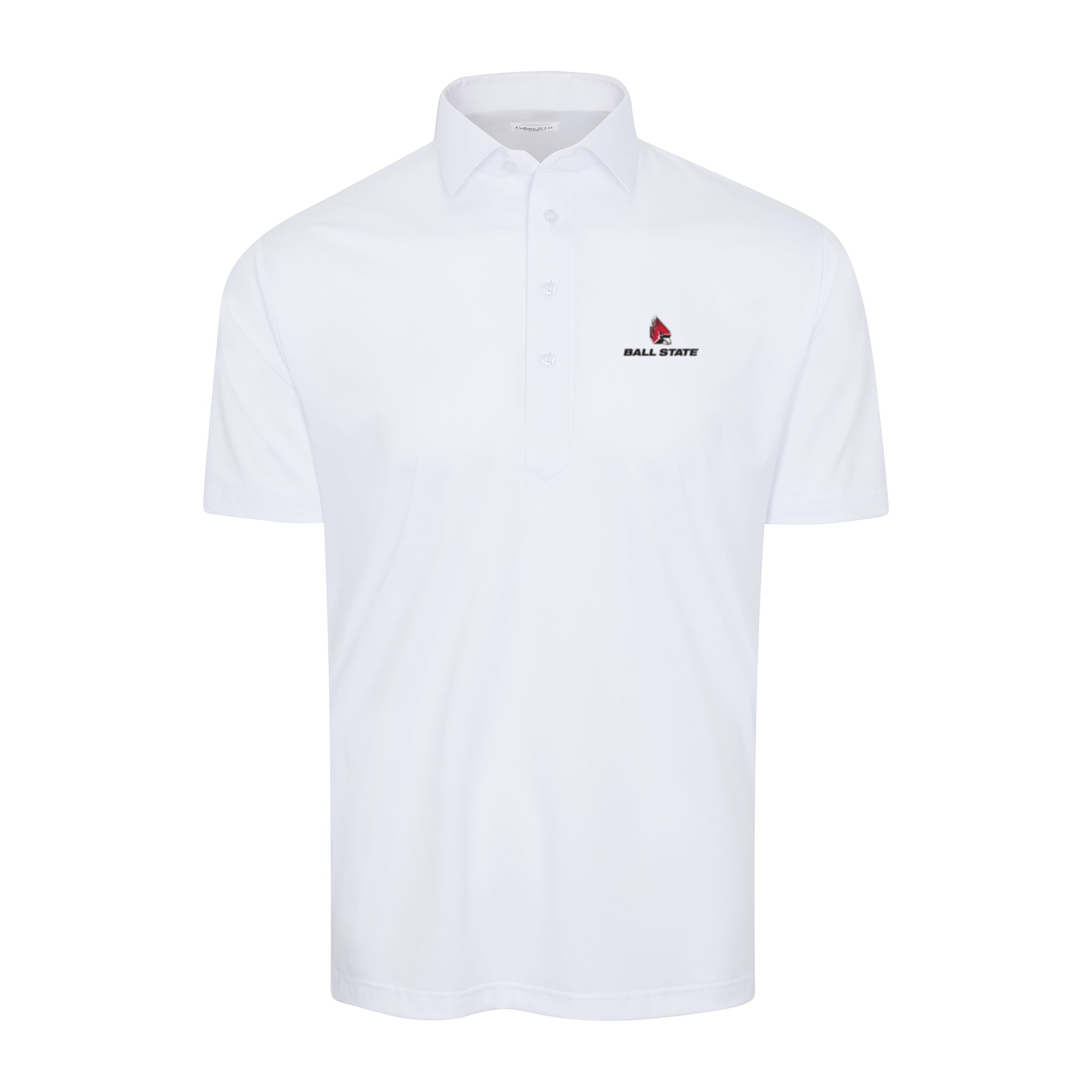 Ball State Semi-Spread Collar Polo White