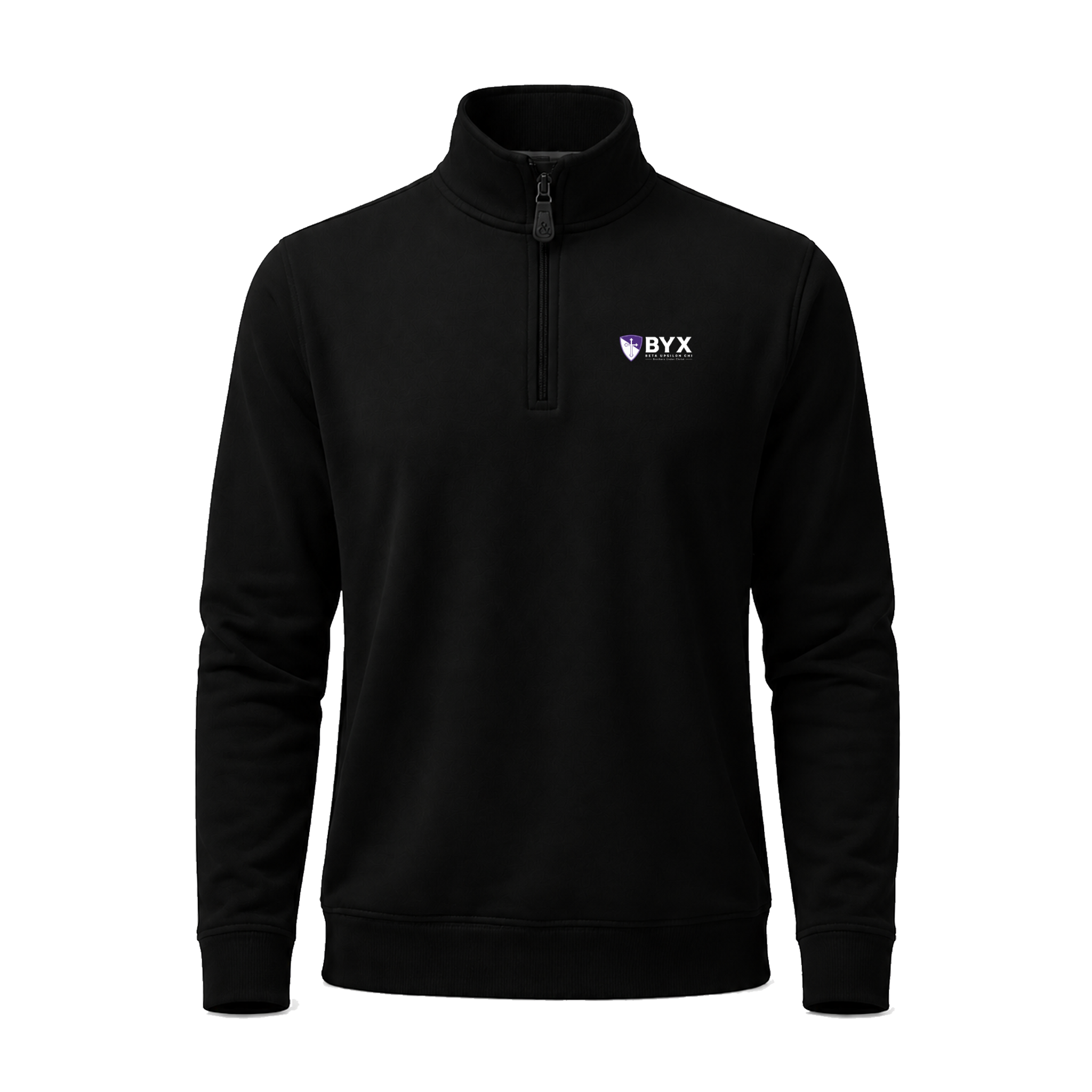 Collars & Co. Beta Upsilon Chi Cloud Cotton Quarter Zip Pullover Black