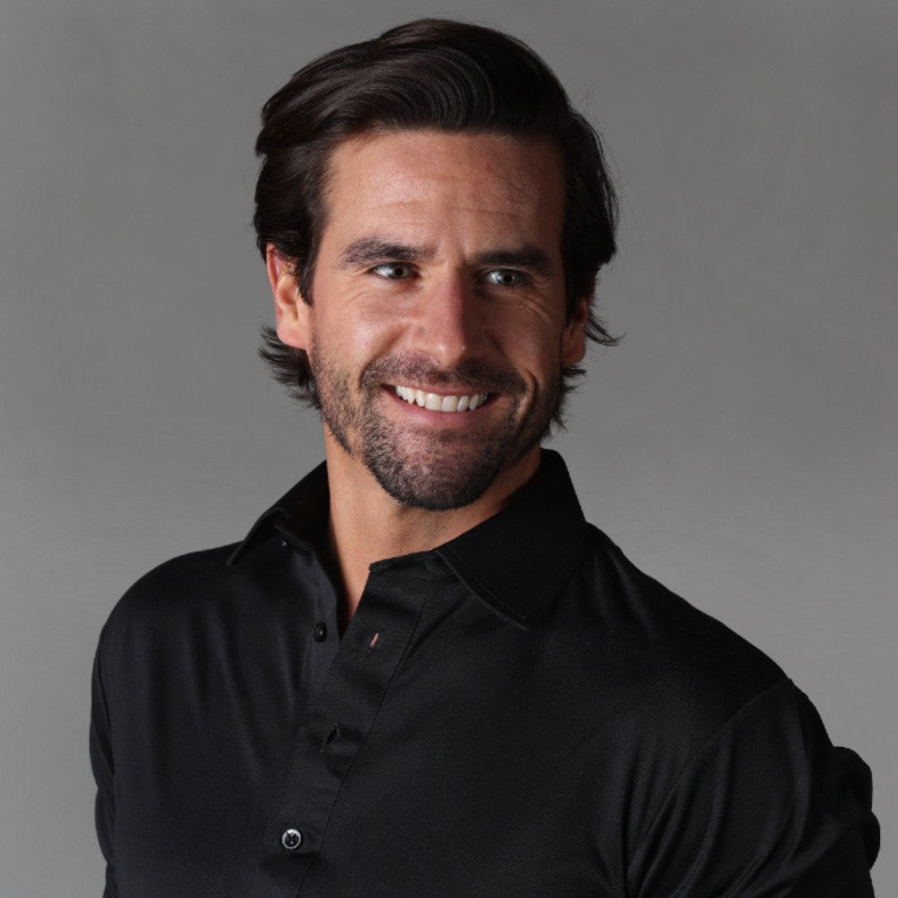 Semi-Spread Collar Polo Black Relaxed