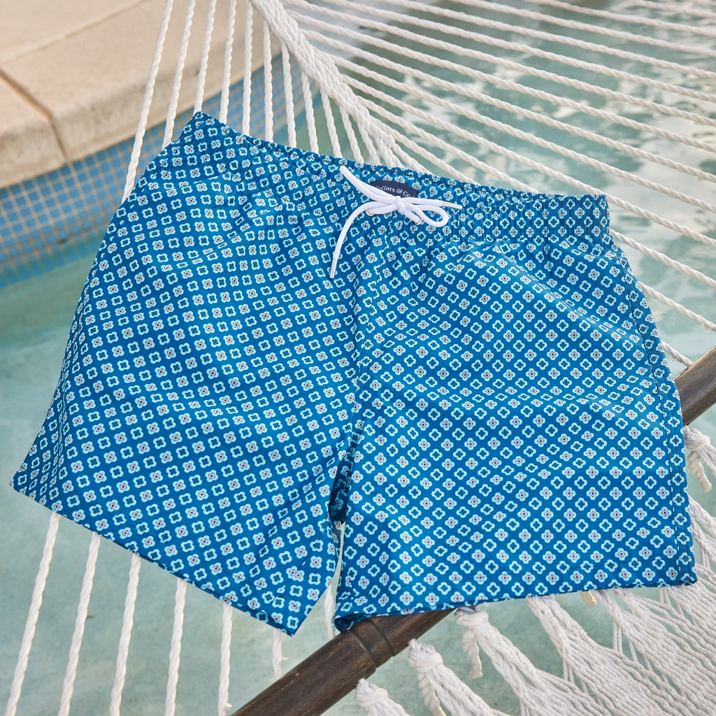 Riviera Swim Trunk Blue Coast