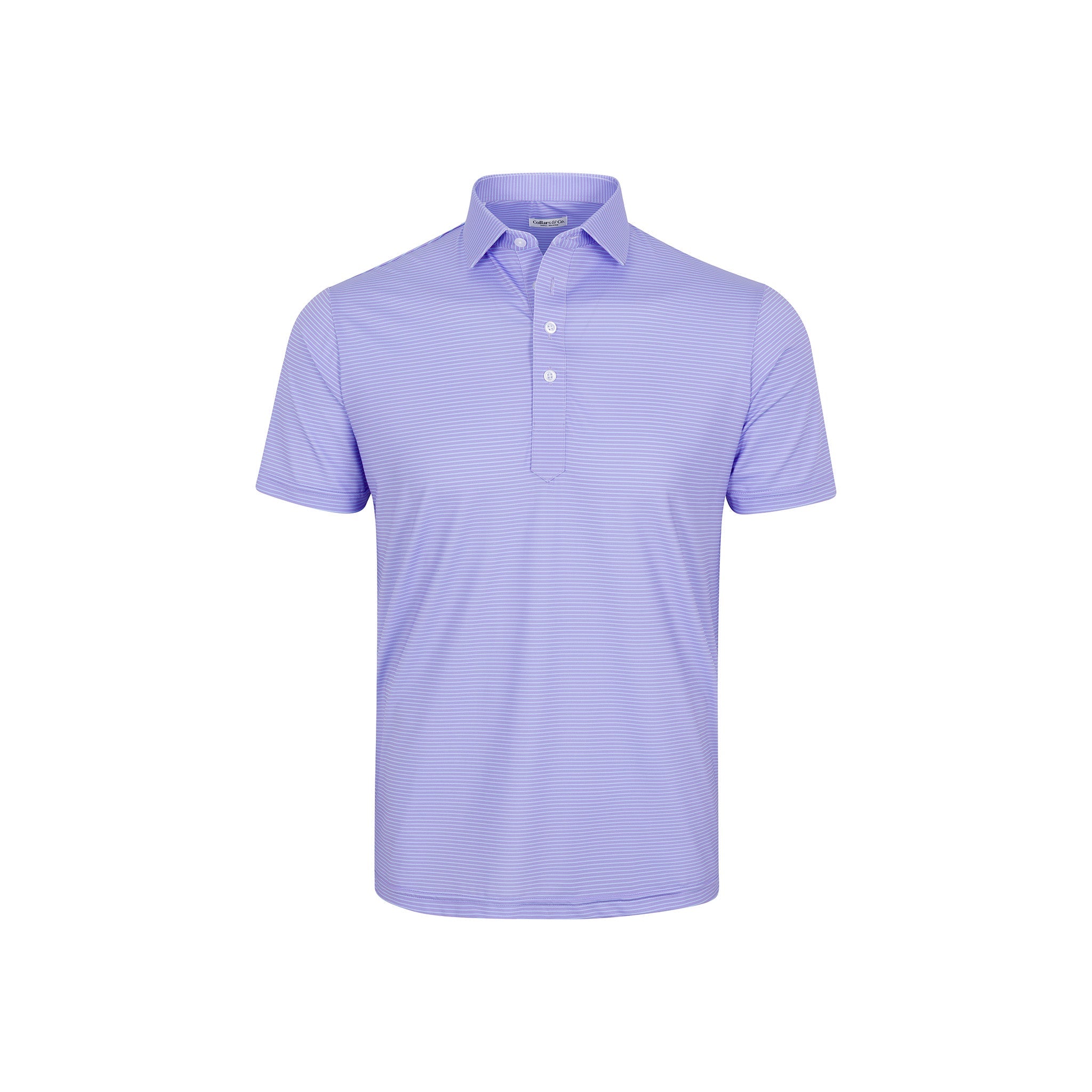Featherweight Flex Polo Brookline Lavender With Turquoise Stripe