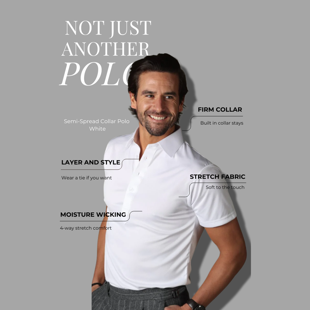 Semi-Spread Collar Polo White Original