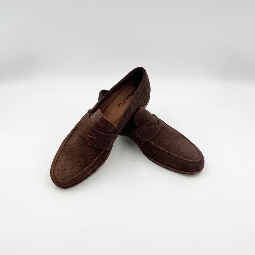 Naples Penny Loafers Chocolate Brown Suede