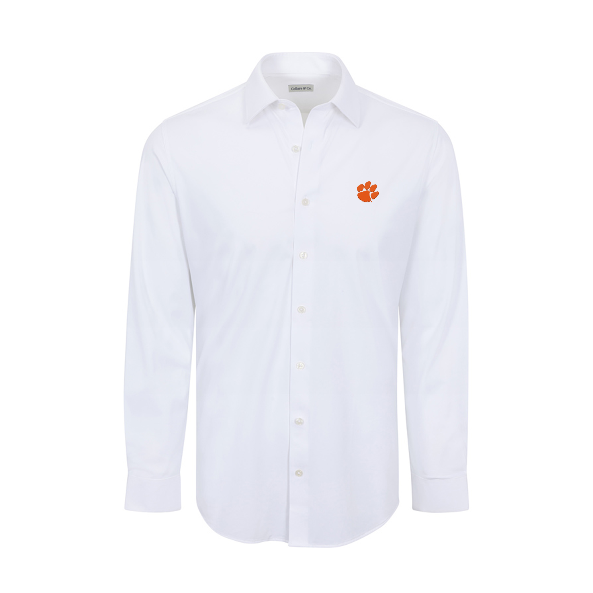 Clemson Apex Performance Dress Shirt White