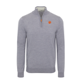 Clemson Grey Melange Cashmere Touch Australian Merino Quarter Zip Sweater