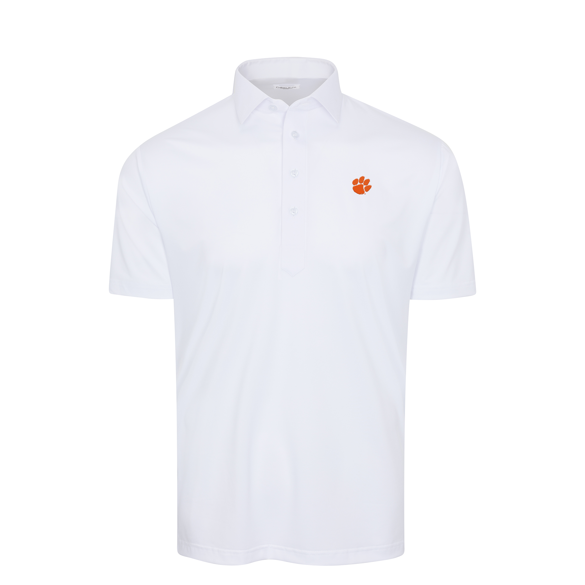 Clemson Semi-Spread Collar Polo White