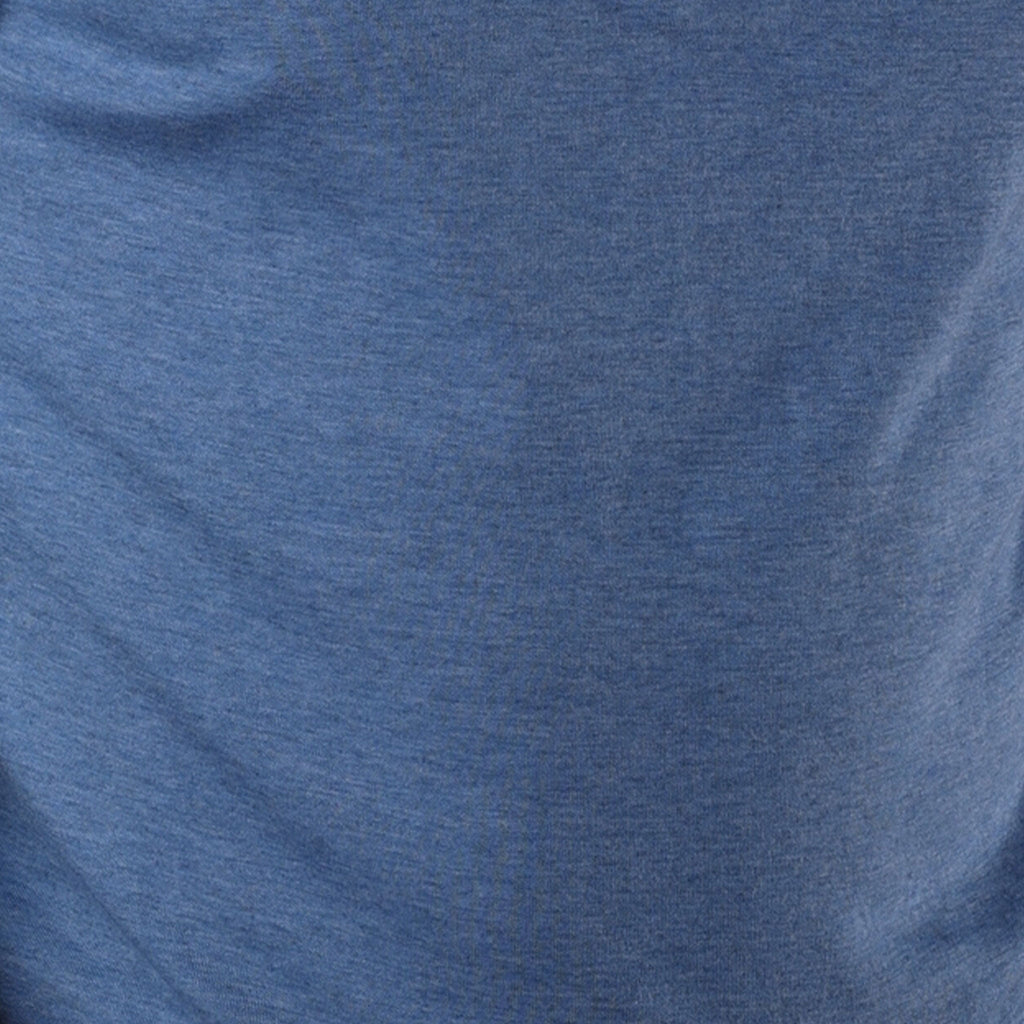 Heather Cloud Cotton Quarter Zip Medium Blue with Grey Trim