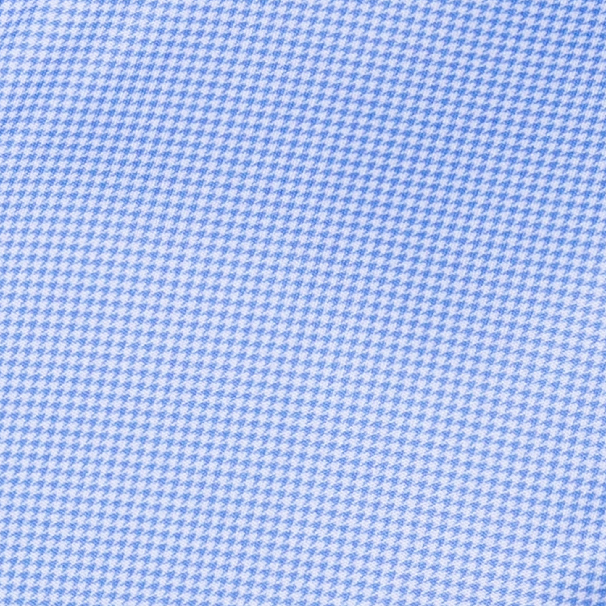 Quattro Flex Short Sleeve Button Down Blue Houndstooth