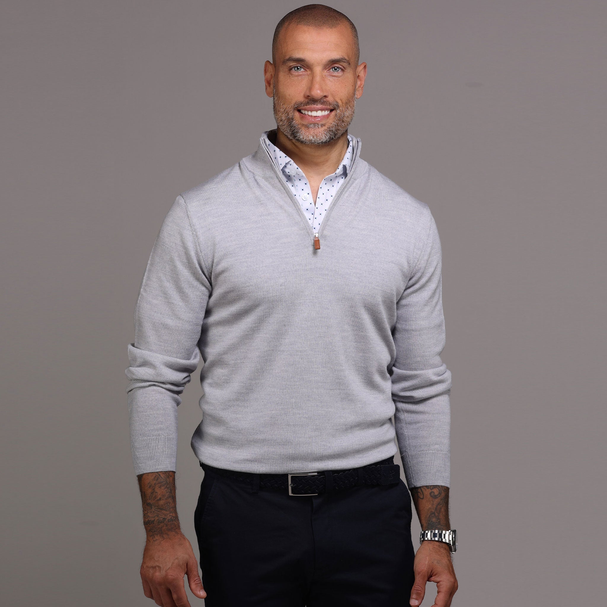 Semi-Spread Collar Polo White Pebble Beach 5 Diamond Relaxed