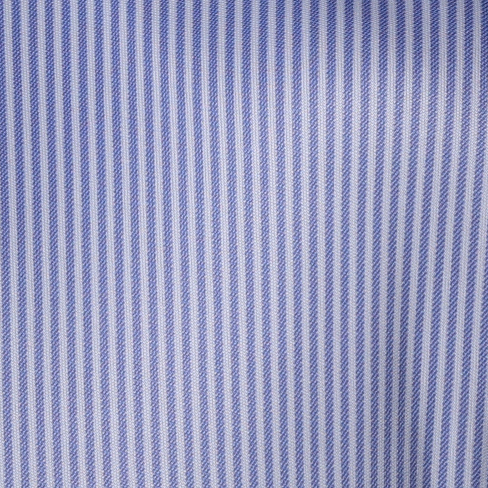 Quattro Flex Dress Shirt with Semi-Spread Collar Regent Blue Stripe