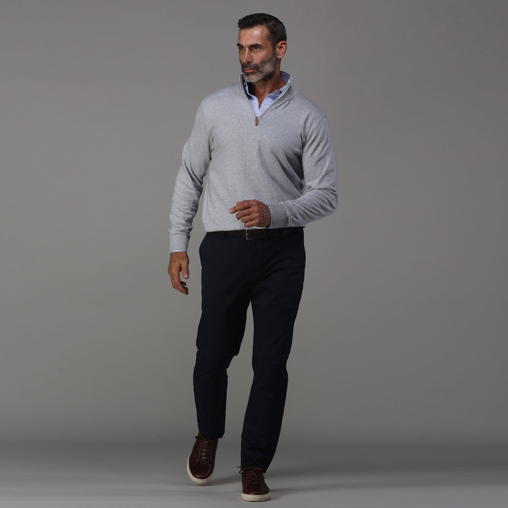 Quattro Flex Dress Shirt with Semi-Spread Collar Regent Blue Stripe