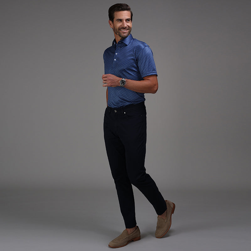 Semi-Spread Collar Polo Los Cabos Blue Star Relaxed