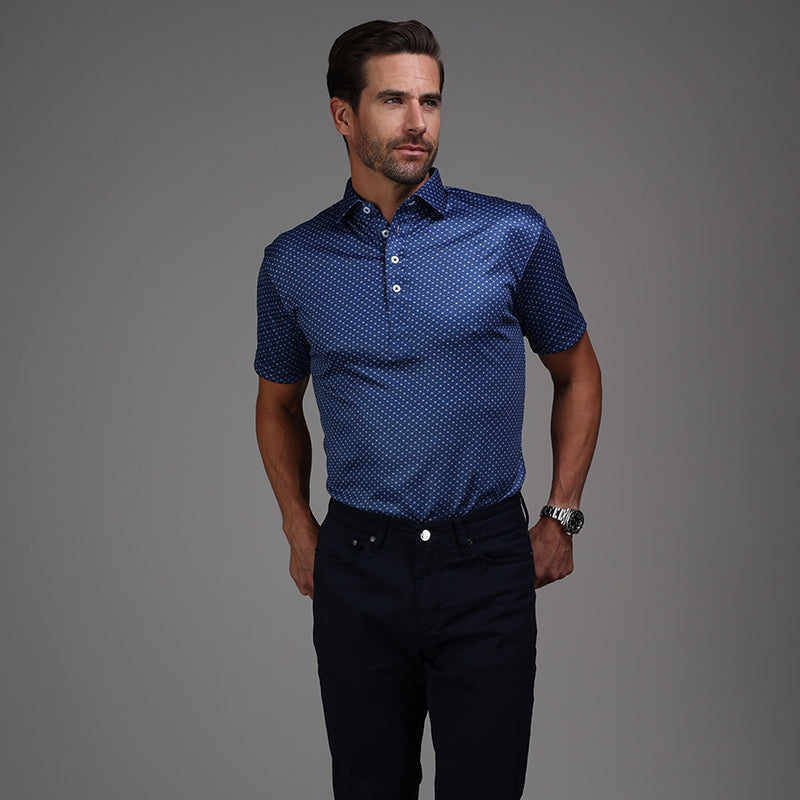 Semi-Spread Collar Polo Los Cabos Blue Star Relaxed